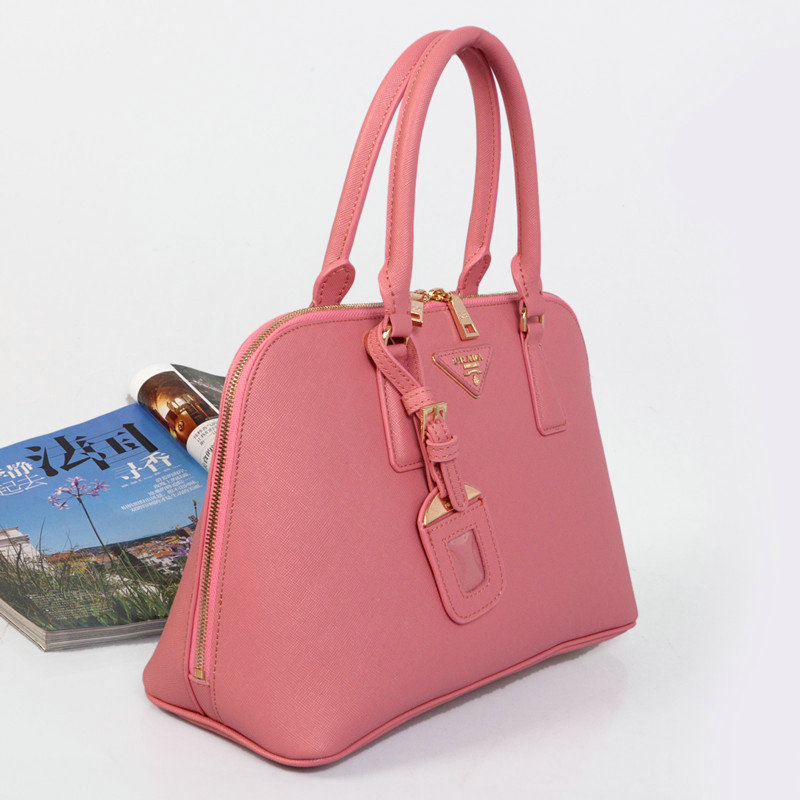 2014 Prada Saffiano Leather Two Handle Bag BL0818 pink for sale - Click Image to Close